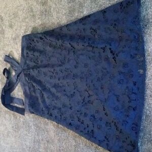 Shoshanna Carmine shoulder tie dress in navy